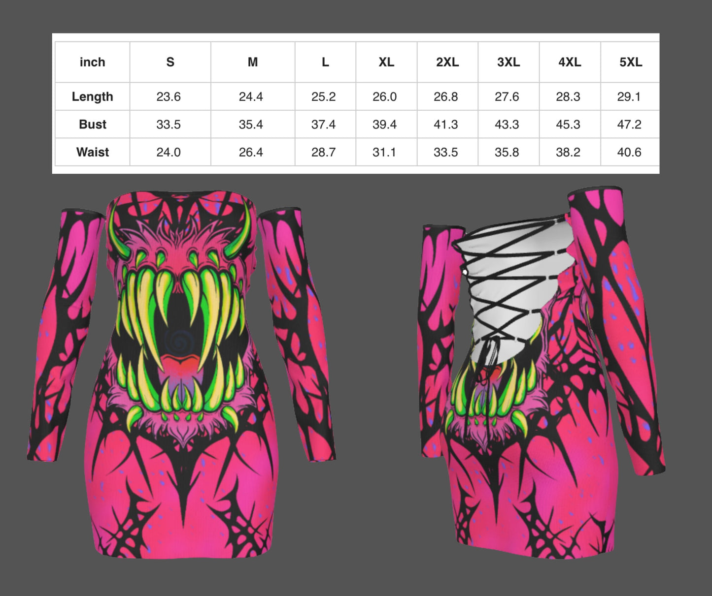 Monster Babe Dress with Sleeves