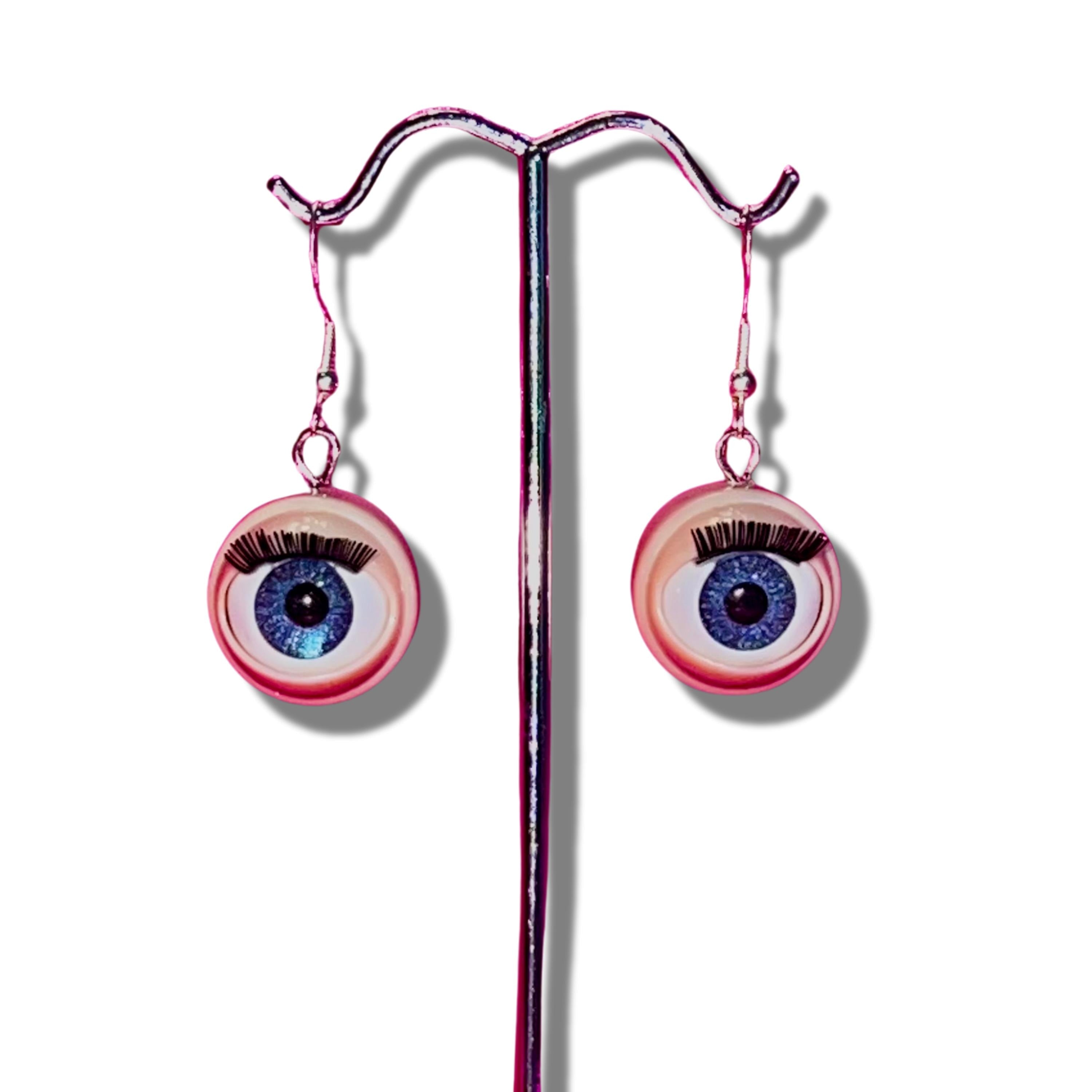 Blinking Doll Eye Earrings Dangle Quirky Weird Creepy Cute Strange Odd Jewelry Earrings Funny Quirky Odd Gift for Friend Eye Earring Set