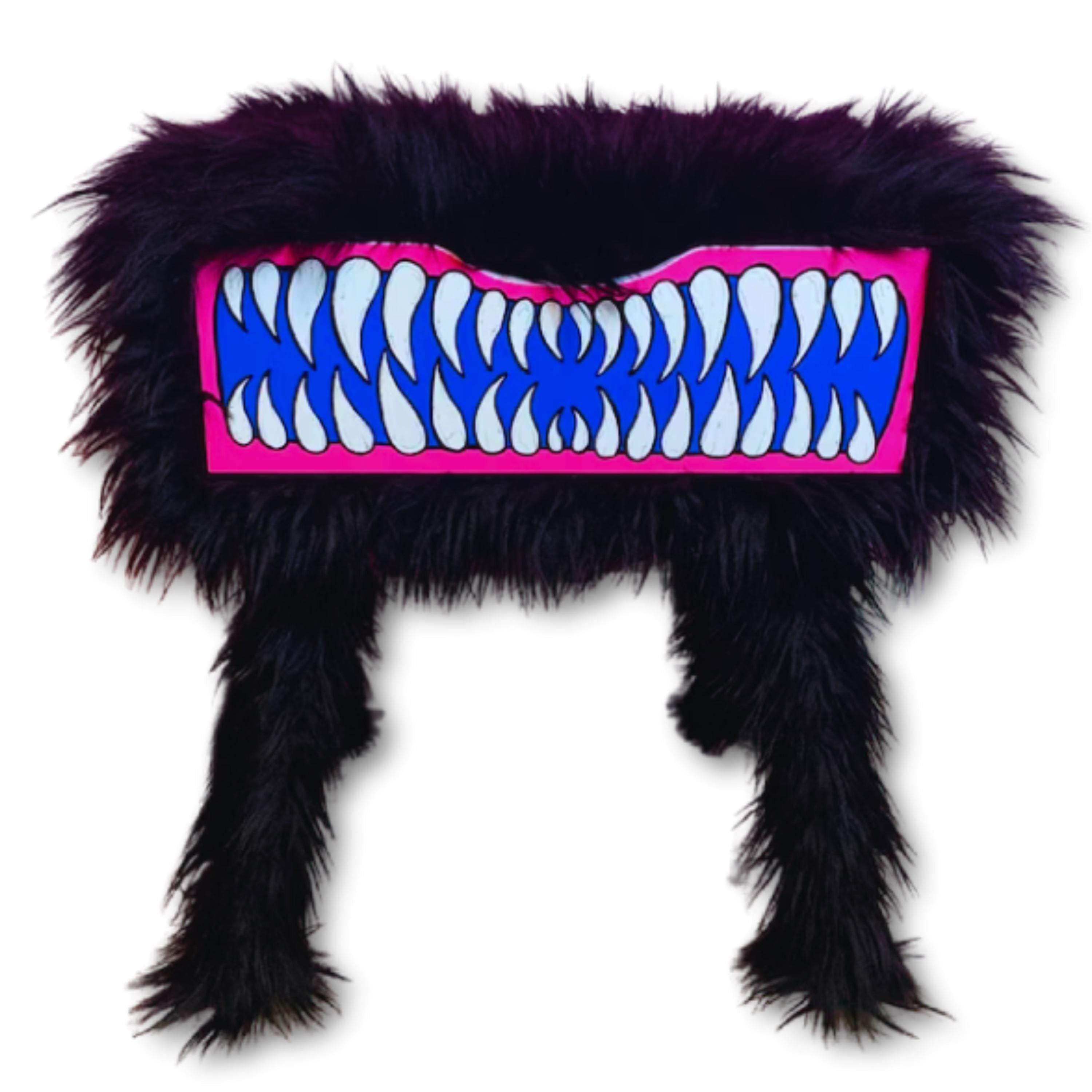 Furry Monster Side Table: Handmade Faux Fur Nightstand