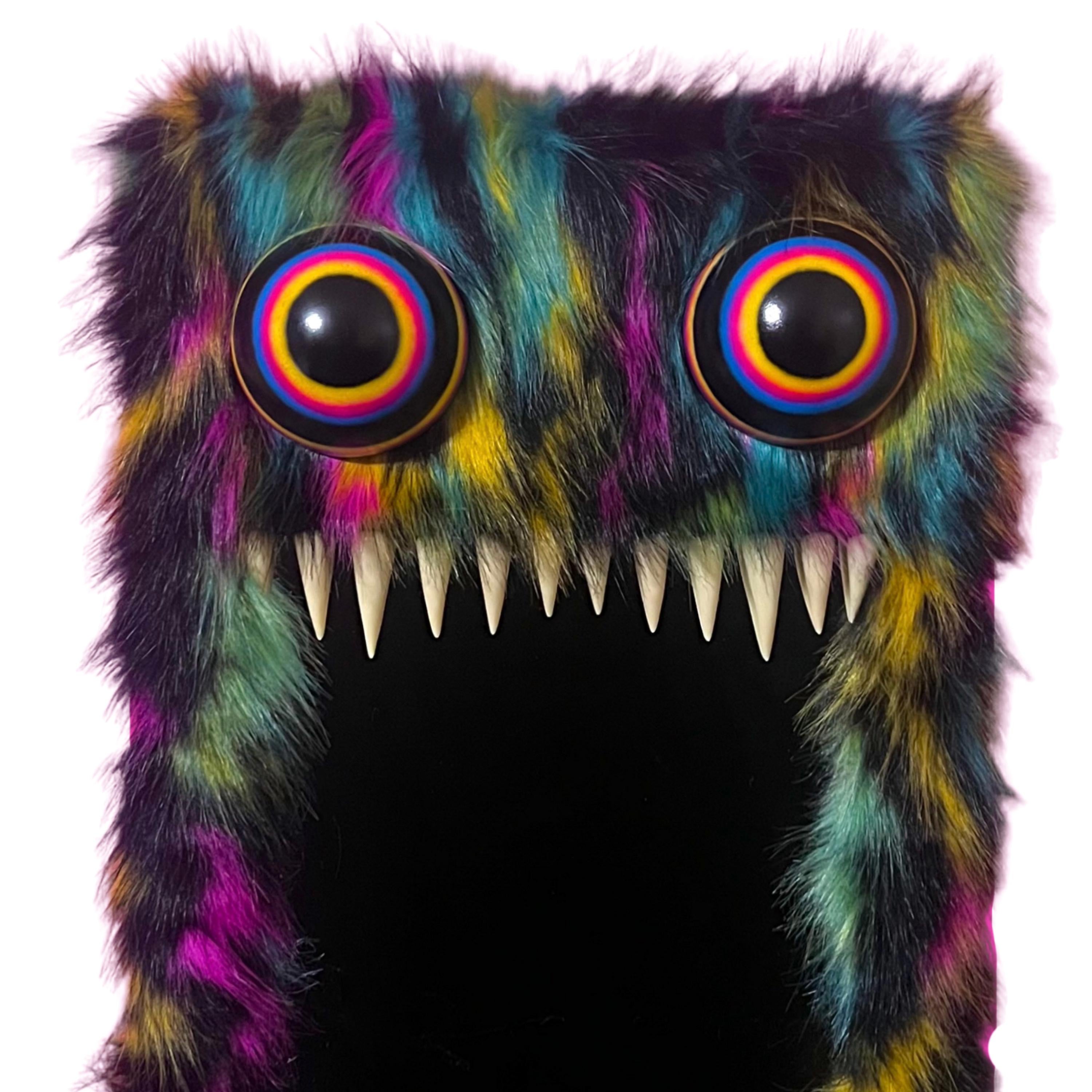 XL Eyes Monster Mirror ©  Custom | Creepy Cute Large Floor Full Length Floor Mirror | Full Size Mirror Faux Fur Fun Maximalism