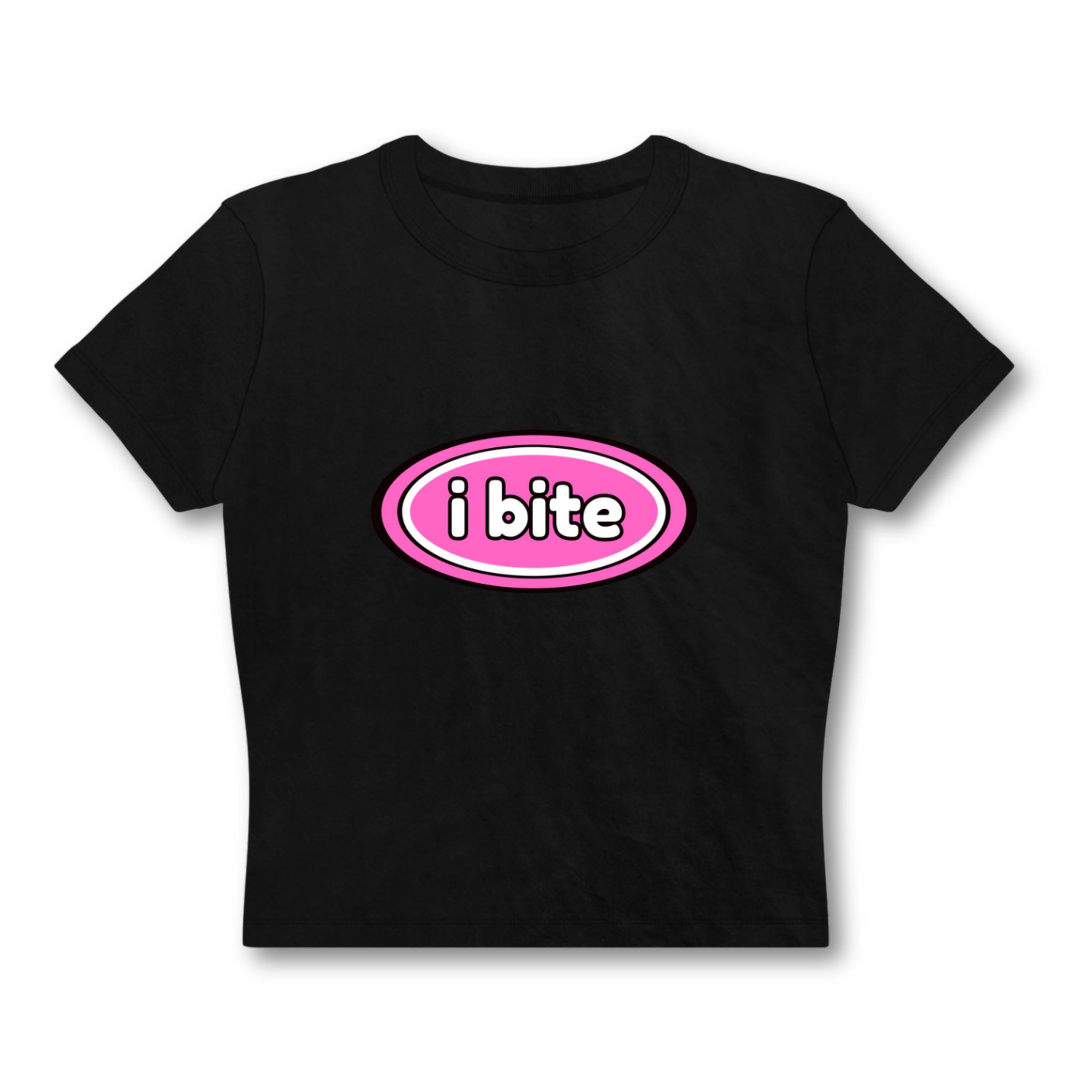 I Bite Tight Fit Cotton Tee T-Shirt by HaleyLaneArt