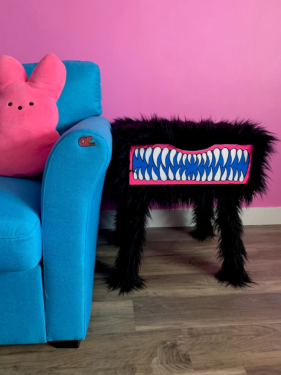 Furry Monster Side Table Nightstand