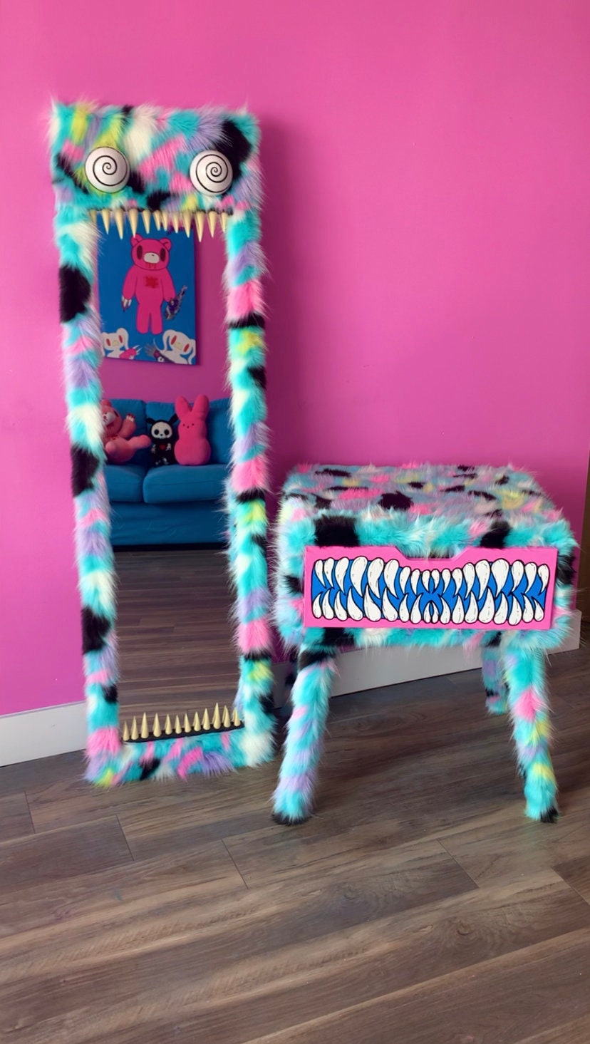 Furry Monster Side Table Nightstand